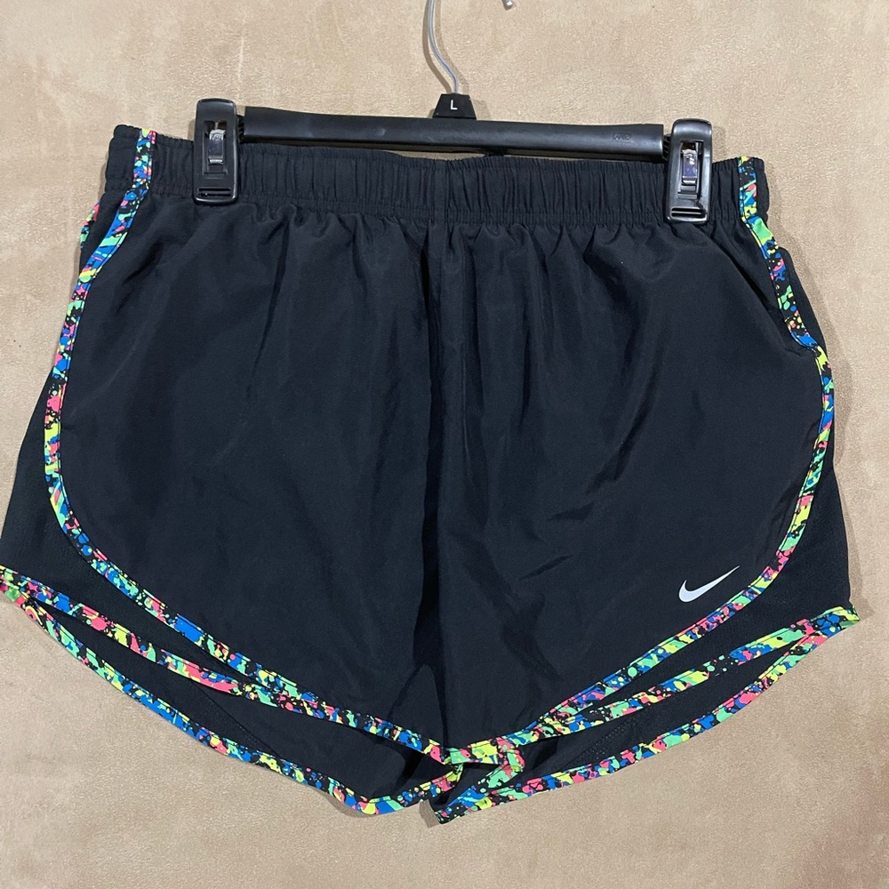 Large black, Nike athletic shorts.